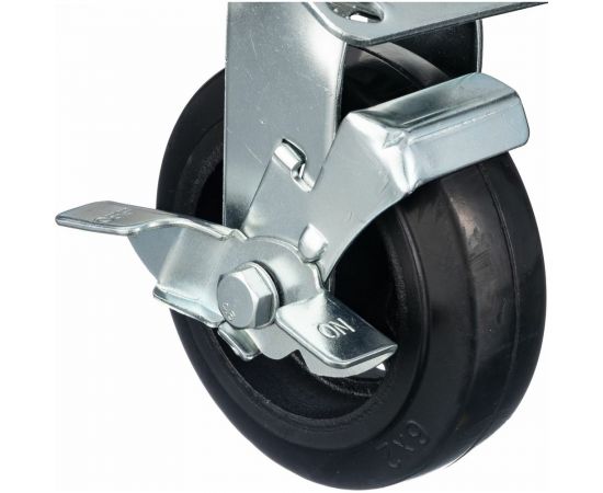 Колесо поворотное с тормозом (150 мм; игольчатый подшипник; грузоподъемность 220 кг; чугун; резина) СТЕЛЛА-ТЕХНИК N29150B1 – изображение 7