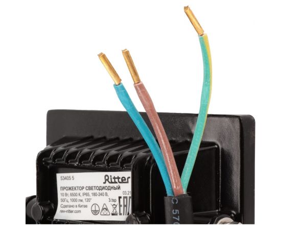 Светодиодный прожектор RITTER серия PROFI 230В 10 Вт 6500К 1000Лм IP65 черный 53405 5 – изображение 8