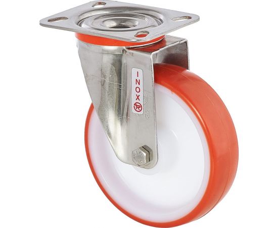 Колесо с нержавеющей вращающейся опорой и пластиной крепления (125 мм; 220 кг; INOX) Tellure rota 604403 – изображение 9