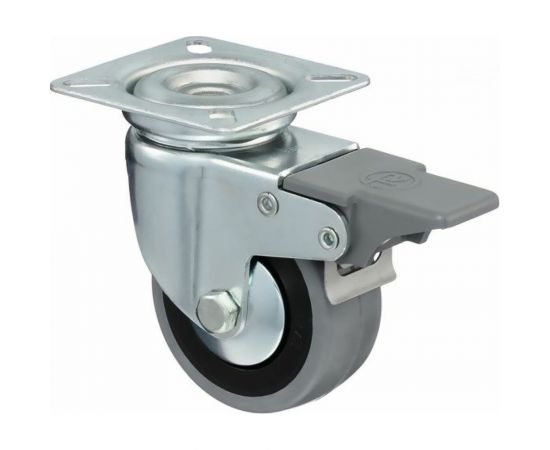 Колесо с вращающейся опорой, пластиной крепления и передним тормозом (80 мм; 55 кг) Tellure rota 378103 – изображение 14