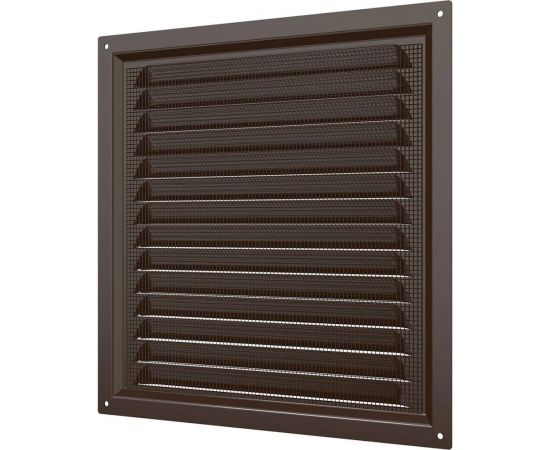 Решетка вентиляционная с покрытием полимерной эмалью 2525МЭ (250х250мм; с сеткой; сталь; коричневая) ERA 87-917 – изображение 3