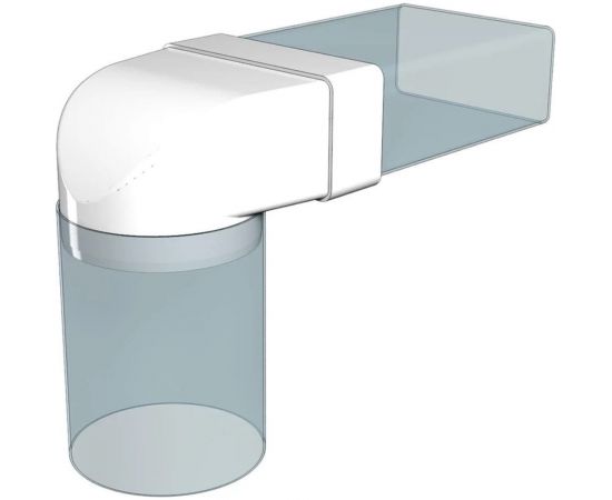 Соединитель 620СК15КП угловой 90 градусов плоского воздуховода с круглым (60x204 мм; 150 мм; пластик) ERA 90-06850 – изображение 3