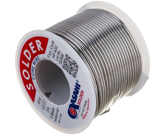 Припой (1.6 мм, 0.25 кг, Sn63/Pb37, HF533, флюс безотм. RMA) ASAHI 00-00001438 – изображение 3