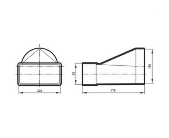 Соединитель эксцентриковый 620СП15КП плоского воздуховода с круглым (60x204 мм; 150 мм; пластик) ERA 90-06849 – изображение 3