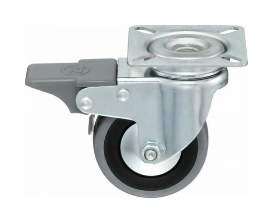 Колесо с вращающейся опорой, пластиной крепления и передним тормозом (80 мм; 55 кг) Tellure rota 378103 – изображение 10