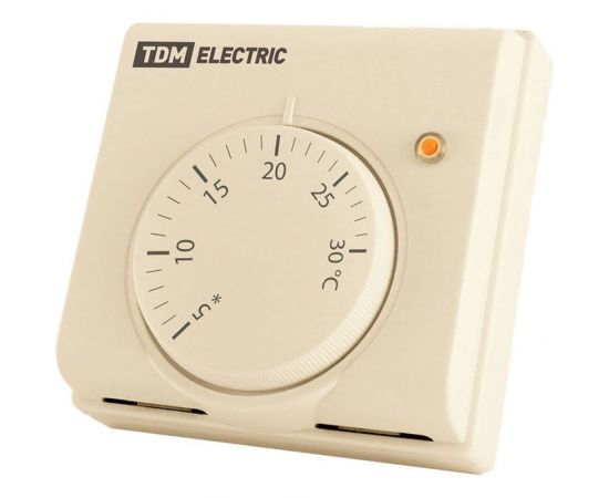 Термостат механический открытого монтажа НТ-1 (индикатор; вкл/выкл; 10 А; 230 В; сл. кость) TDM SQ2503-0010 