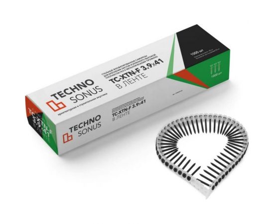 Саморезы ТехноСонус ТС-XTN-F 3.9х41 в ленте 1000 шт. 1400300165 