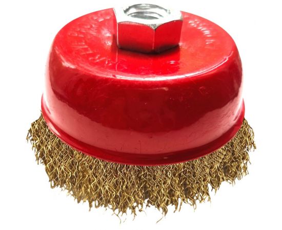 Кордщетка чашечная Профессионал для УШМ витая латунированная 100 мм 9636 – изображение 2