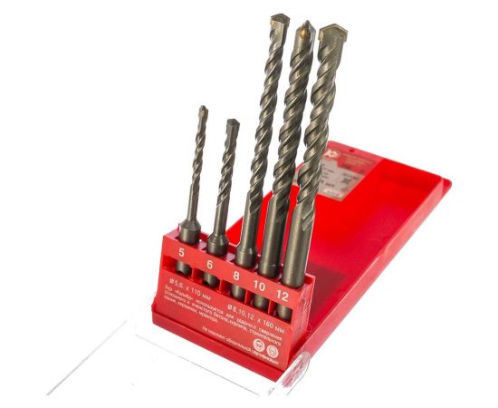 Набор буров SDS-plus (5-12 мм; 5 шт.) Калибр 00000051982 – изображение 2