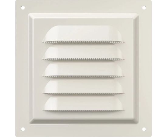 Решетка вентиляционная с покрытием полимерной эмалью 1212МЭ (125х125 мм; с сеткой; сталь; айвори) ERA 89-045 – изображение 2
