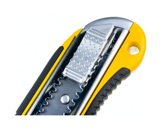 Нож ULTIMA 25 мм, выдвижное лезвие, усиленный, металл, обрезиненная ручка 119030 – изображение 3