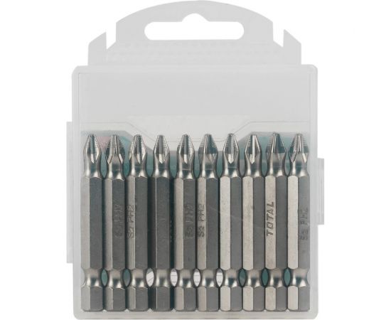 Набор бит (10 шт; PH2; 50 мм; сталь S2) TOTAL TAC16PH223 – изображение 5