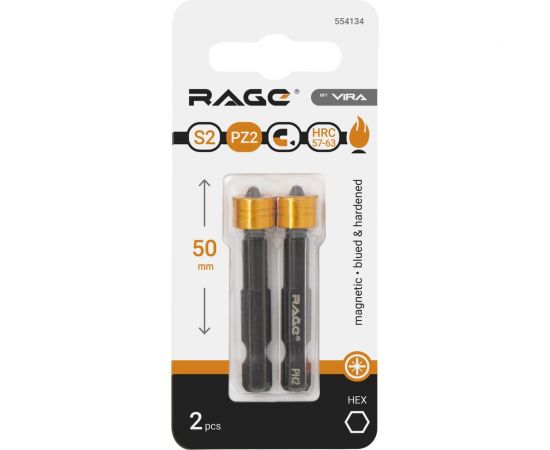 Биты магнитные с ограничителем PZ2, 50 мм, 2 шт, s2 rage by VIRA 554134 – изображение 5