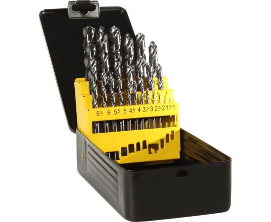 Набор сверл по металлу HSS-G из 25 штук металлическая упаковка ГРАНИТ 165207 
