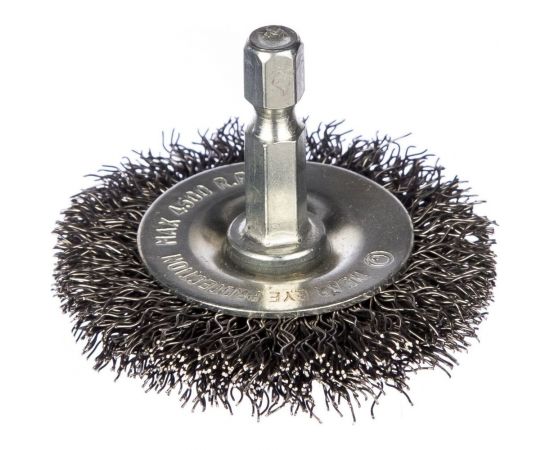 Дисковая гофрированная щетка Атака №081 5405006120 d 50 для дрели шестигранный хвостовик 22385 