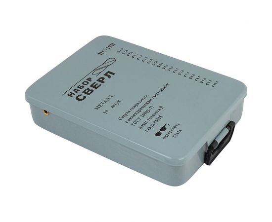 Набор сверл по металлу НС19И (19 шт; от 1 до 10 мм; шаг 0.5 мм; Р6М5) ИПК naborsverlNS19i 