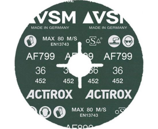 Круг фибровый ACTIROX AF799 (50 шт, 125х22 мм, P36) VSM 003618 – изображение 2