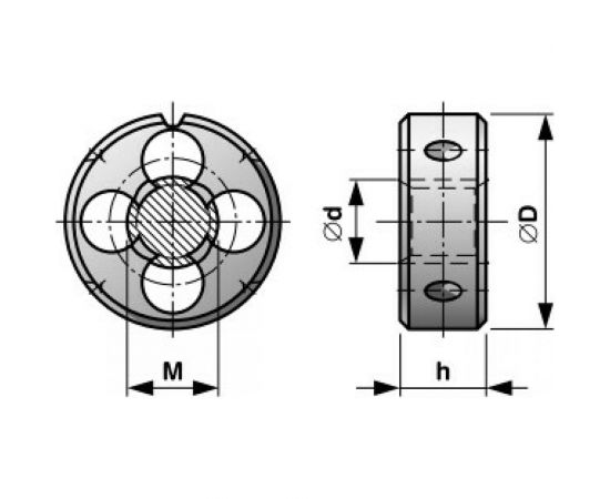 Плашка Bucovice Tools M 12 Шаг 1.25 HSSE 38x10мм 290122 – изображение 2