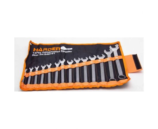 Набор комбинированных ключей HARDEN CRV, 8-24 мм, 14 предметов 540101 – изображение 2