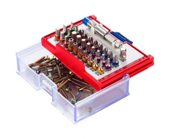 Набор вставок бит 1/4, TORX, HEX, PZ, PH, SLOT, 32 предмета МАСТАК 058-10032C – изображение 3