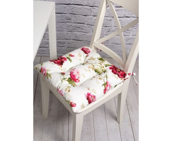 Подушка на стул Altali на завязках, ортопедическая, хлопковая, 40х40 см, коллекция Джейн Эйр 705-2181/1 – изображение 3