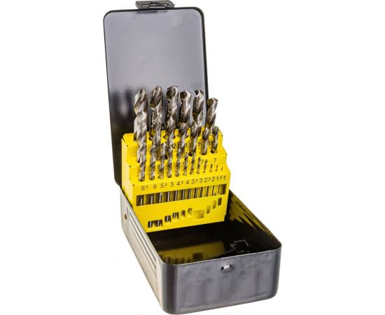 Набор сверл по металлу HSS-G из 25 штук металлическая упаковка ГРАНИТ 165207 – изображение 3