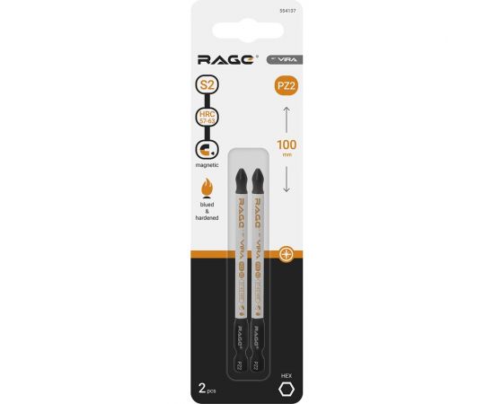Биты магнитные PZ2, 100 мм, 2 шт, s2 rage by VIRA 554137 – изображение 3