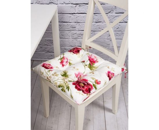 Подушка на стул Altali на завязках, ортопедическая, хлопковая, 40х40 см, коллекция Джейн Эйр 705-2181/1 – изображение 4