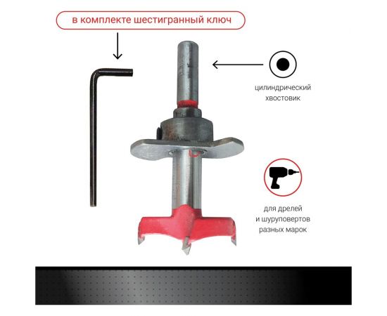 Сверло Форстнера с ограничителем 35 мм VIRA 553135 – изображение 4