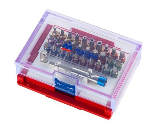 Набор вставок бит 1/4, TORX, HEX, PZ, PH, SLOT, 32 предмета МАСТАК 058-10032C – изображение 5