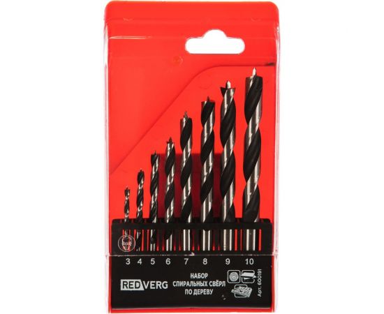 Набор сверл по дереву HCS 8 шт. REDVERG 6621139 