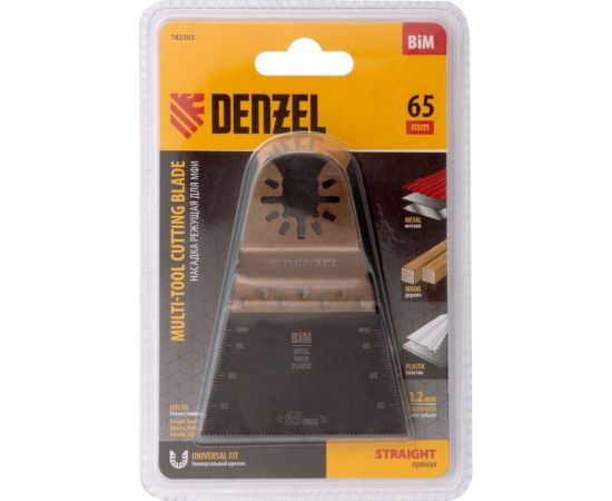Насадка режущая прямая BiM по металлу и дереву 65x1.2 мм мелкий зуб для МФИ Denzel 782303 