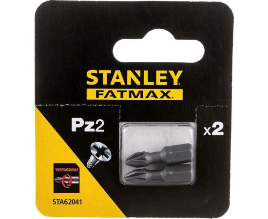 Биты FATMAX TORSION PZ2x25 мм, 2 шт Stanley STA62041-XJ 