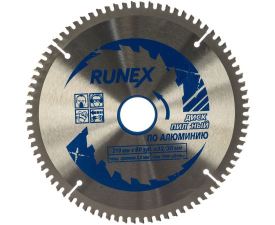 Диск пильный по алюминию (210х32/30 мм; Z80) Runex 553004 