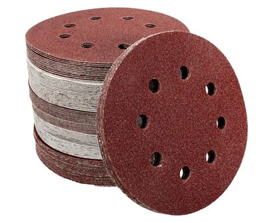 Диск абразивный на липучке 8 отверстий, 125 мм, Р80, 100 шт Strong СТУ-201 СТУ-20100080 