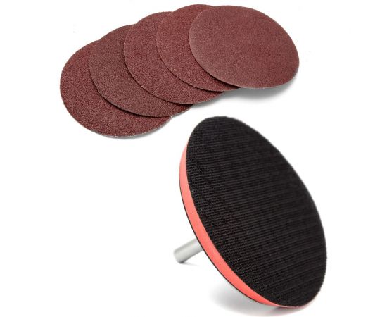 Тарелка опорная для УШМ и дрели 125 мм + набор кругов Р80, 5 шт VIRA 558319 