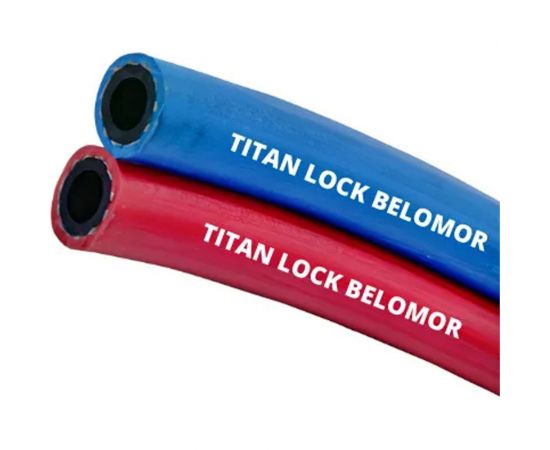 Рукав для сварки BELOMOR, двойной (синий/красный), внутренний диаметр 10 мм, 10 м, 20bar TITAN LOCK TL010BM 