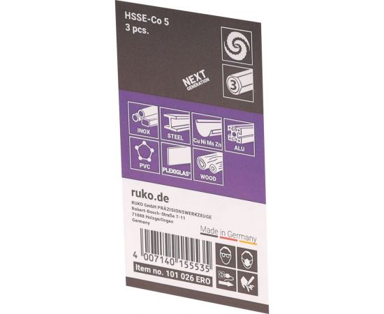 Набор сверл ступенчатых (3 шт; 4-30 мм; HSSE-Co 5) Ruko 101026ERO – изображение 11