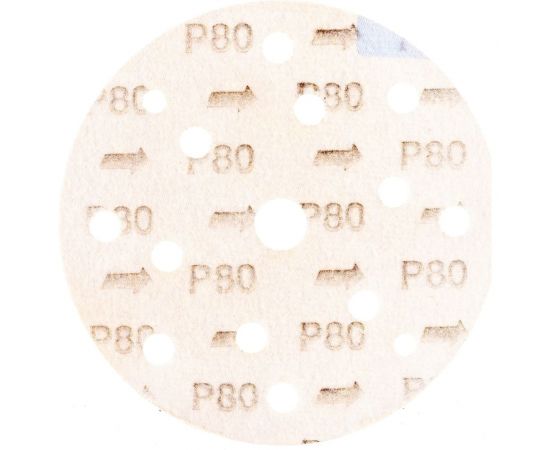 Абразив на бумажной основе в кругах 15 отв D 150 Р80 набор 10 шт Schtaer 255 Abrasive paper 255Sc80 – изображение 2