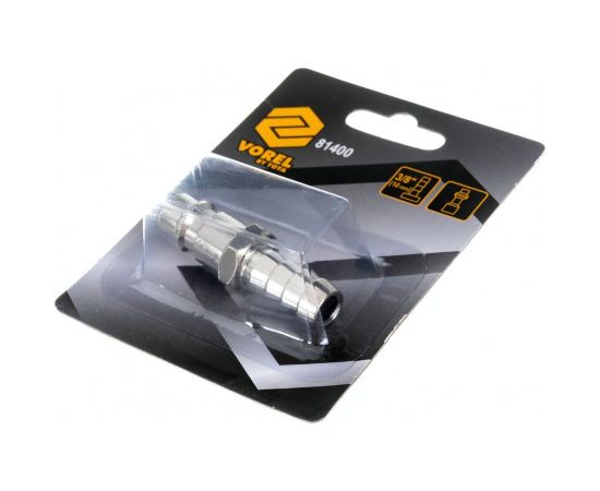 Быстроразъемное соединение рапид (папа)-елочка 8 мм для шланга с обжимным кольцом VOREL 81400 – изображение 2