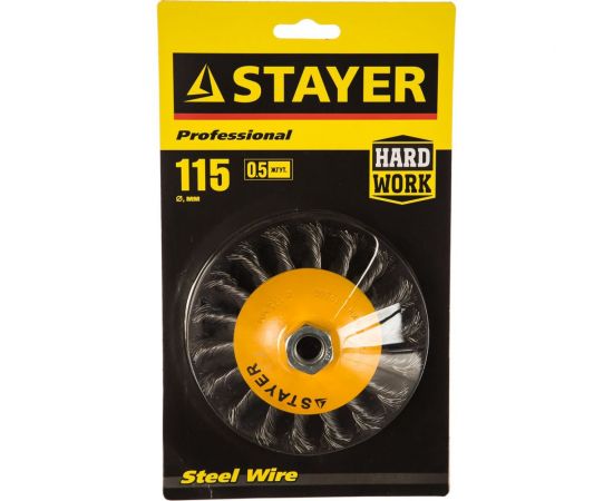 Щетка коническая (115 мм; М14) ""PROFESSIONAL"" STAYER 35135-115 – изображение 2