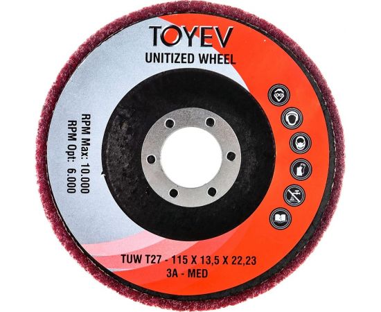 Круг нетканый прессованный TUW (115x22x13.5 мм; 3AM) Toyev 005024 – изображение 2