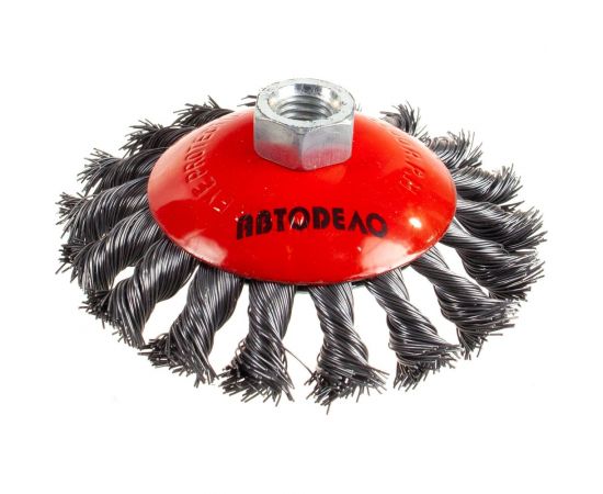 Щетка зачистная для УШМ плоская 115 мм, М14х2 витая АвтоDело 44028 13778 – изображение 3