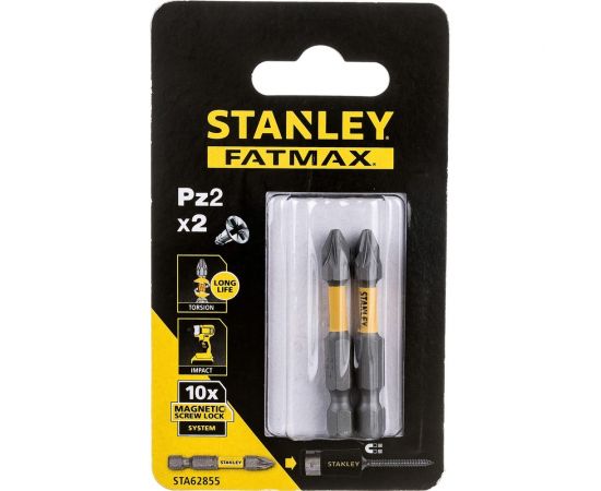 Биты FatMax Magnetic Screw Lock PZ2x50 мм, 2 шт Stanley STA62855-XJ – изображение 3