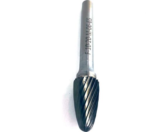 Бор-фреза твердосплавная гиперболическая со сферическим торцом F-10-20-M-06-65 по металлу Sekira 33918 – изображение 4