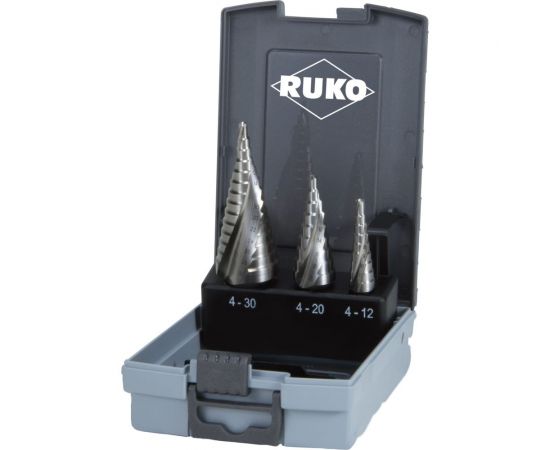 Набор сверл ступенчатых (3 шт; 4-30 мм; HSSE-Co 5) Ruko 101026ERO – изображение 4