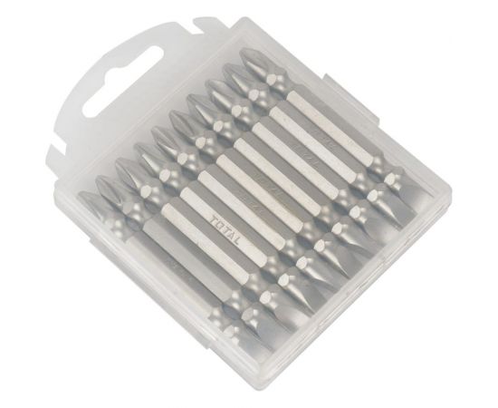 Биты двухсторонние 10 шт, PH2-SL6, 65 мм TOTAL TAC16HL133 – изображение 4