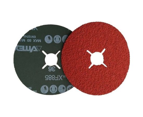 Керамический фибровый диск со шлицами XF885 (50 шт, 125х22 мм, P36) VSM 022312 – изображение 5