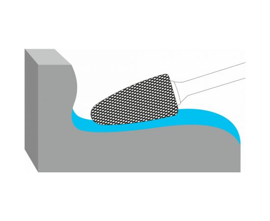 Бор-фреза твердосплавная гиперболическая со сферическим торцом F-10-20-M-06-65 по металлу Sekira 33918 – изображение 6