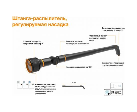Штанга-распылитель с 3 функциями Fiskars 1052186 – изображение 6